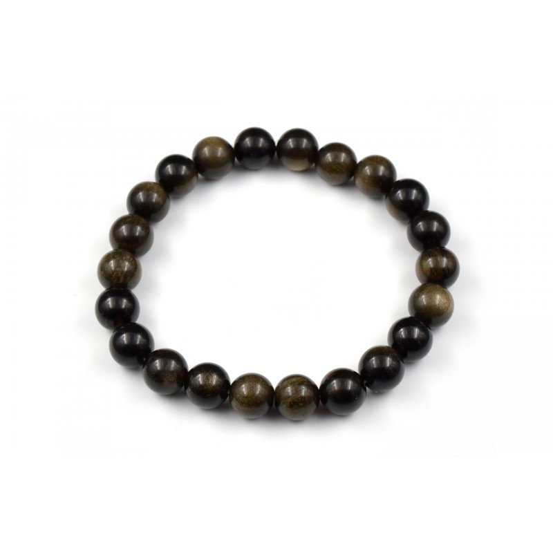Bracelet élastique en pierres d'Obsidienne dorée 8 M Bracelet élastique en pierres d'Obsidienne dorée 8 M
