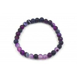 Bracelet Agate Violette dépolie 6mm M