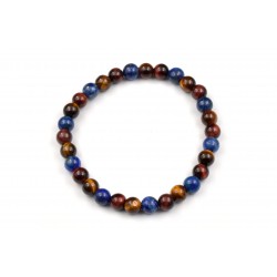 Bracelet Lapis lazuli, Oeil de tigre, Oeil de taureau 6mm M