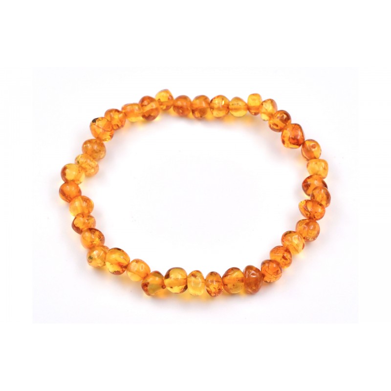 Bracelet Ambre Perles Roulées 5-6mm M