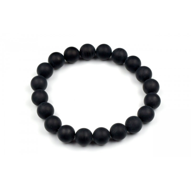 Bracelet Homme Onyx dépoli 10mm M