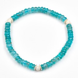 Bracelet Argent 0.925 Apatite 6mm M