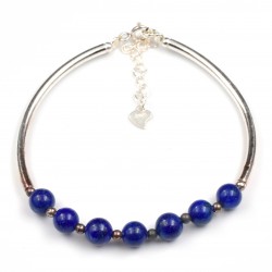 Bracelet Argent 0.925 Lapis Lazuli 6mm M