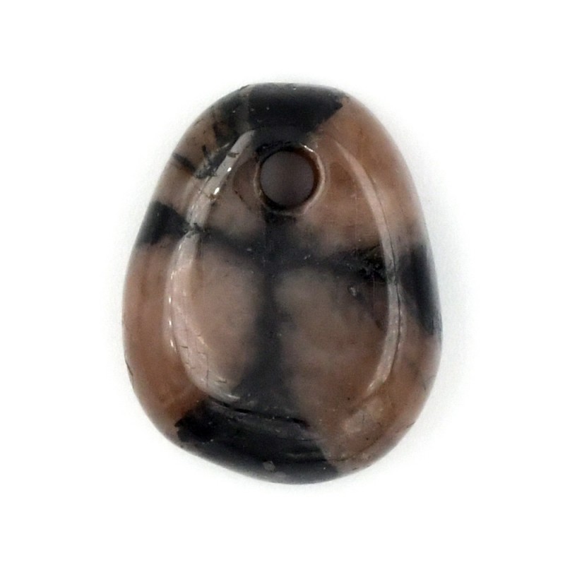 Pendentif Chiastolite en Pierre Roulée Percée Pendentif Chiastolite en Pierre Roulée Percée