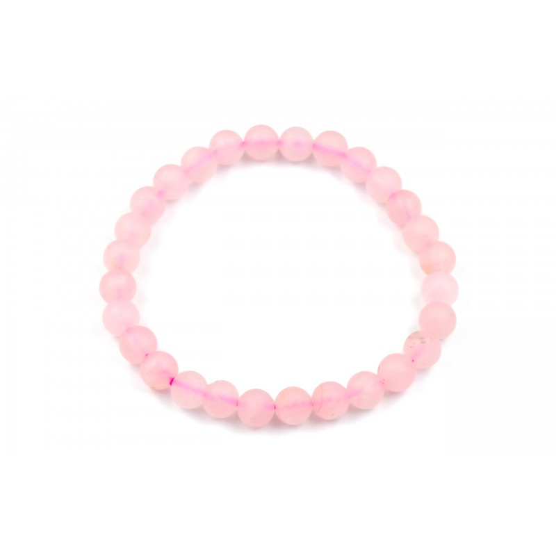 Bracelet Quartz Rose dépoli 6 M