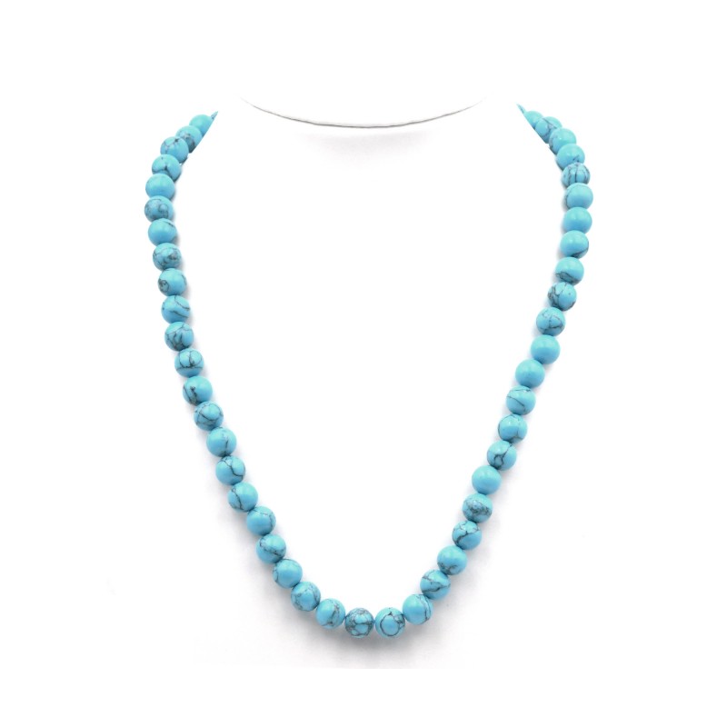 Collier Howlite turquoise 8mm 42cm M