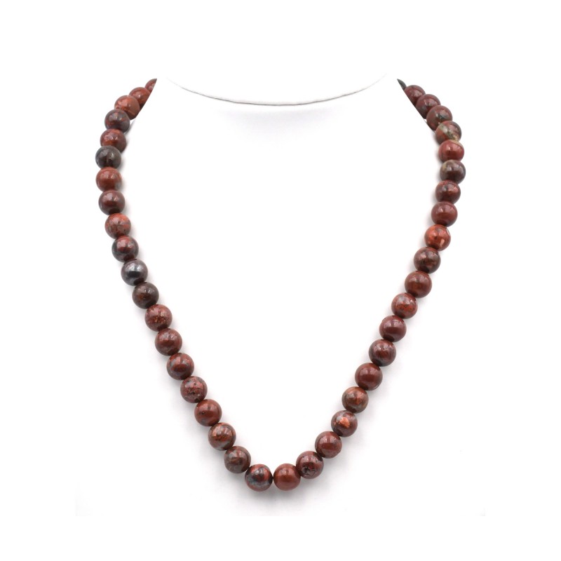 Collier Jaspe Bréchique 8mm 42cm M Collier Jaspe Bréchique 8mm 42cm M