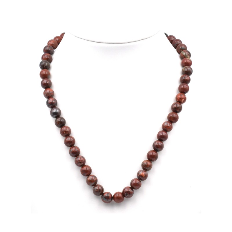 Collier Jaspe Bréchique 8mm 42cm M