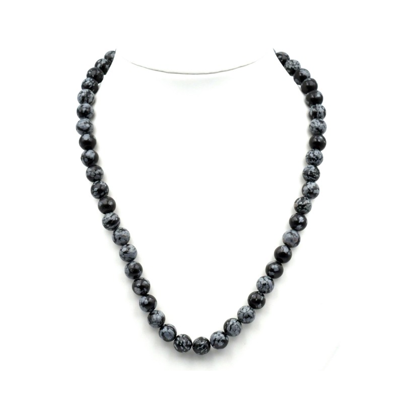 Collier Obsidienne Mouchetée 8mm 42cm M