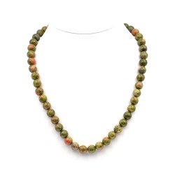 Collier Unakite 8mm 42cm M