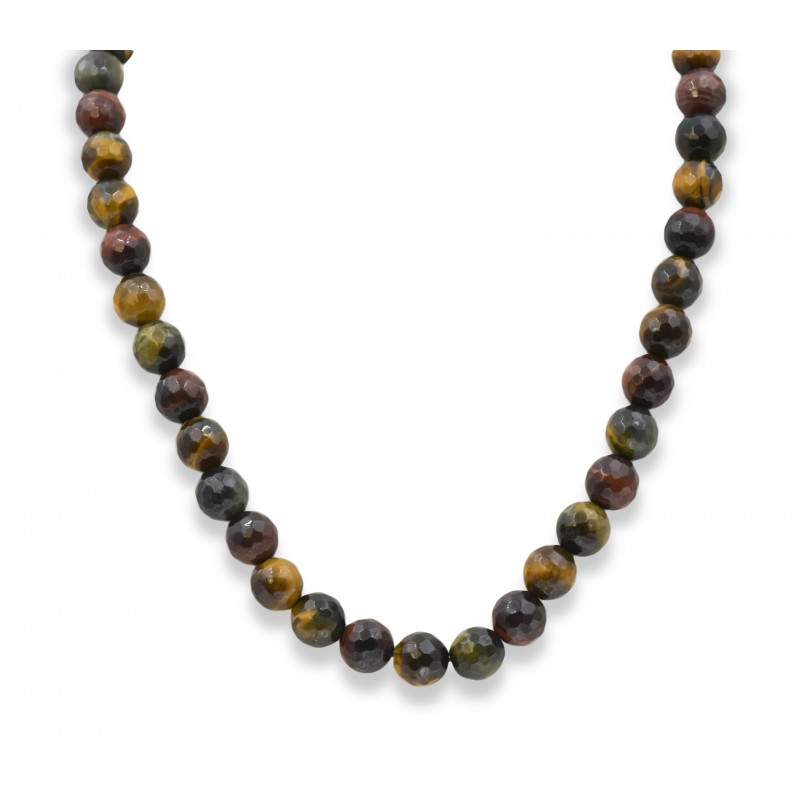 Collier à facettes 3 Oeil de Tigre, Taureau, Faucon
