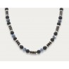 Collier Homme Araignée en Onyx Dépoli, Bois et Hématite