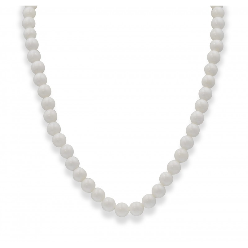Collier en Collier White Shell (bénitier) 8mm 42cm M Collier en Collier White Shell (bénitier) 8mm 42cm M