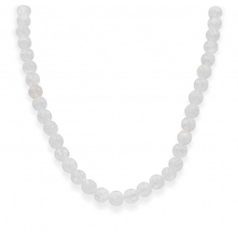 Collier Collier Cristal de Roche Craquelé 8mm 42cm M Collier Collier Cristal de Roche Craquelé 8mm 42cm M