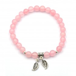 Bracelet Feuille Quartz Rose