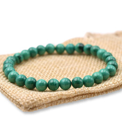Bracelet Malachite Véritable en Pierres Naturelles 6mm