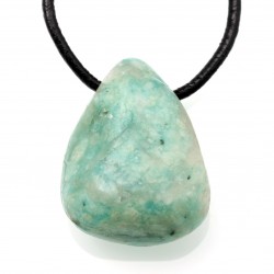 Pendentif Amazonite en Pierre Roulée Percée