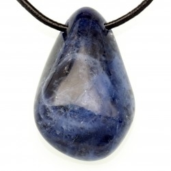 Pendentif Sodalite en Pierre Roulée Percée