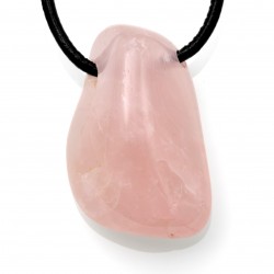 Pendentif Quartz Rose Extra en Pierre Roulée Percée