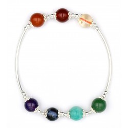 Bracelet Argent 7 Chakras 8 mm